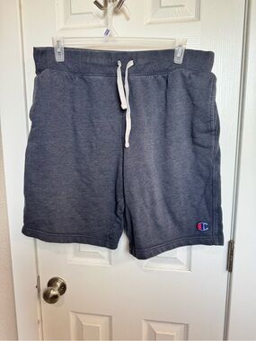 Champion Men's Navy Heather Fleece Drawstring Shorts